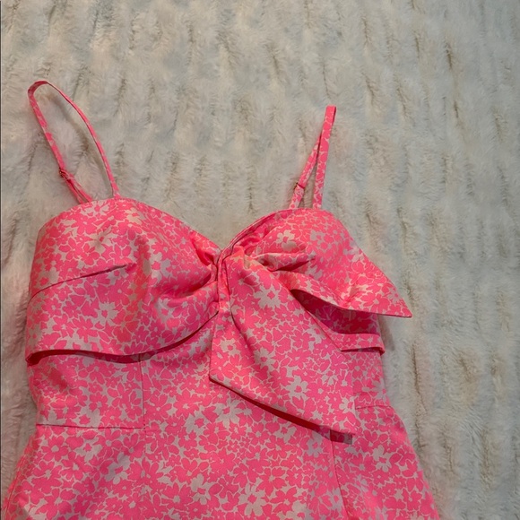 Lilly Pulitzer Pink Floral Dress with Bow Detail - Picture 3 of 9